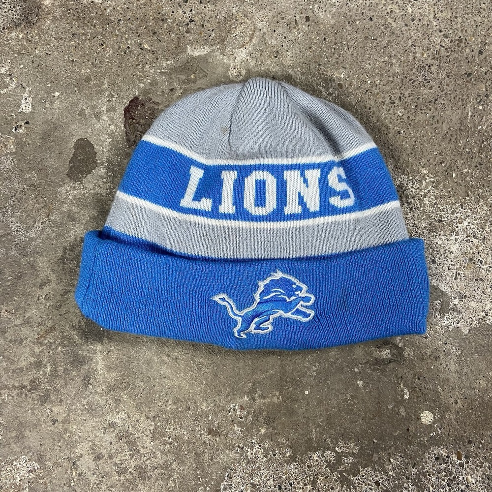 New Era Detroit Lions Knit Beanie One Size Blue NFL‎ Football Embroidered Logo